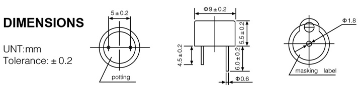 有源電磁式蜂鳴器09055