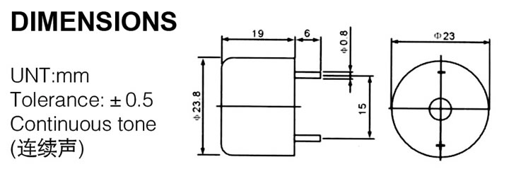 有源壓電式蜂鳴器2319