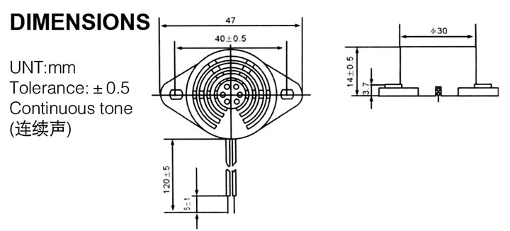 有源壓電式蜂鳴器3015