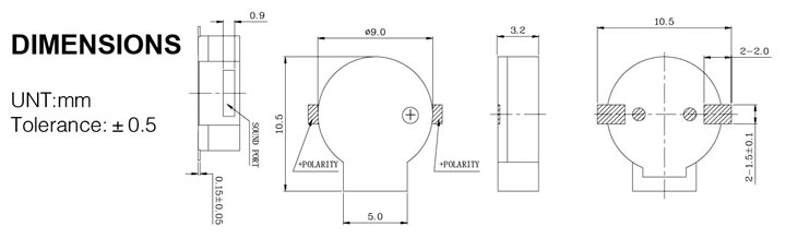 無源SMD貼片蜂鳴器9032
